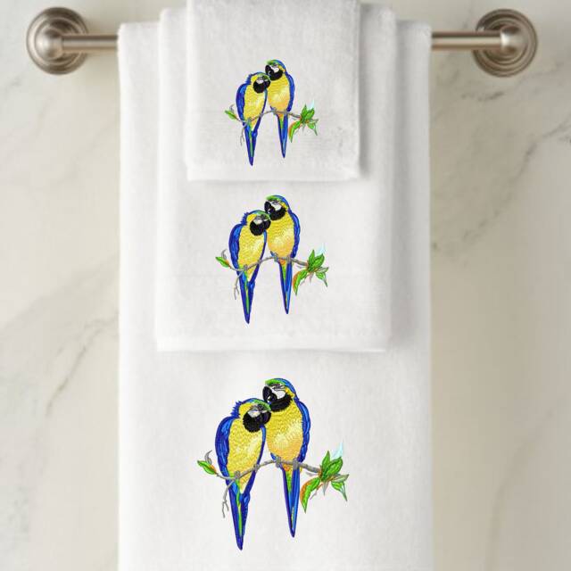 Embroidered Parrot Towel Personalized Cotton Bath & Hand Towel - image 1
