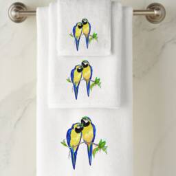 Embroidered Parrot Towel Personalized Cotton Bath & Hand Towel - thumbnail 1
