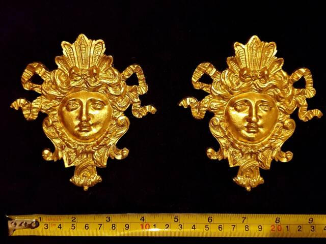 Pair Gilt Gold Or White French Style Decorative Wall Furniture Moulding Pediment Plastic Decoration - image 1