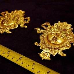 Pair Gilt Gold Or White French Style Decorative Wall Furniture Moulding Pediment Plastic Decoration - thumbnail 2