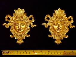 Pair Gilt Gold Or White French Style Decorative Wall Furniture Moulding Pediment Plastic Decoration - thumbnail 1