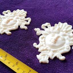 Pair Gilt Gold Or White French Style Decorative Wall Furniture Moulding Pediment Plastic Decoration - thumbnail 3