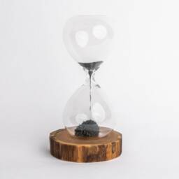 Live Edge Butternut Magnetic Sand Timer - Modern Desk Decor - thumbnail 3