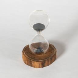 Live Edge Butternut Magnetic Sand Timer - Modern Desk Decor - thumbnail 2