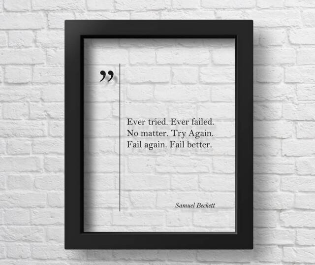 Transparent Samuel Beckett Quote Motivational Wall Art Student Gift Coworker Inspiring Dorm Decor College - image 1