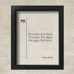Transparent Samuel Beckett Quote Motivational Wall Art Student Gift Coworker Inspiring Dorm Decor College - thumbnail 2