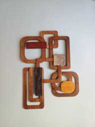 Mid Century Modern Wood Wall Art Retro Decor - thumbnail 1