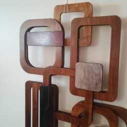 Mid Century Modern Wood Wall Art Retro Decor - thumbnail 4