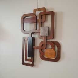 Mid Century Modern Wood Wall Art Retro Decor - thumbnail 2