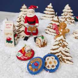 Milk & Cookies For Santa Ornament, Hand Felted Charm The Night Before Christmas, Handmade Festive Holiday Decor - thumbnail 4