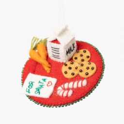 Milk & Cookies For Santa Ornament, Hand Felted Charm The Night Before Christmas, Handmade Festive Holiday Decor - thumbnail 2