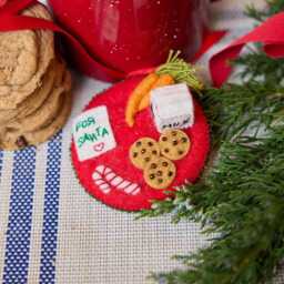 Milk & Cookies For Santa Ornament, Hand Felted Charm The Night Before Christmas, Handmade Festive Holiday Decor