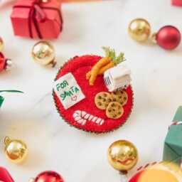 Milk & Cookies For Santa Ornament, Hand Felted Charm The Night Before Christmas, Handmade Festive Holiday Decor - thumbnail 3