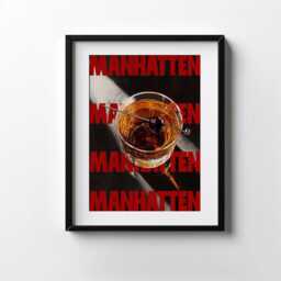 Manhatten Print - Trendy Alcohol Art Gift Cocktail Bar Cart Elegant Wall Sophisticated Poster Minimalist Display - thumbnail 1