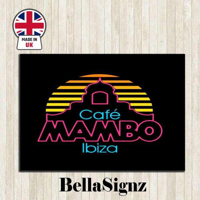 Cafe Mambo Ibiza Metal Wall Sign, Personalized Bar Decor - image 1