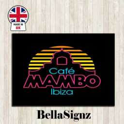 Cafe Mambo Ibiza Metal Wall Sign, Personalized Bar Decor - thumbnail 2