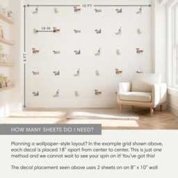 Dogs - Latte Fabric Wall Decal Pet House Mej - thumbnail 4
