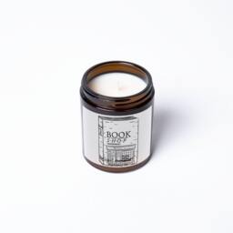 Bookshop Soy Candle Leather Or New Book Scent - Gift For Lovers - thumbnail 3