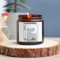 Bookshop Soy Candle Leather Or New Book Scent - Gift For Lovers - thumbnail 1