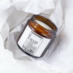 Bookshop Soy Candle Leather Or New Book Scent - Gift For Lovers - thumbnail 2