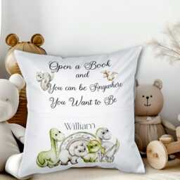 Custom Dinosaur Pocket Pillow Personalised Dino Letter Cushion, Kids Bedroom T-Rex Gift For Boys - thumbnail 2