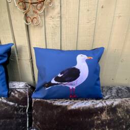 Seagull Outdoor Bolster Cushion Cover Water Repellent Coastal Decor - thumbnail 3