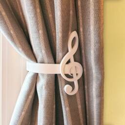 Replaceable Treble Clef Shape Curtain Holdbacks/Tiebacks 3D Printed Plastic - Set Of 2 - thumbnail 1