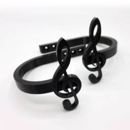 Replaceable Treble Clef Shape Curtain Holdbacks/Tiebacks 3D Printed Plastic - Set Of 2 - thumbnail 3