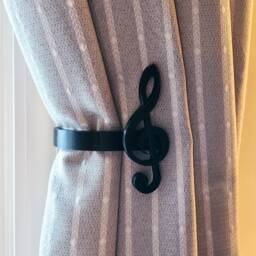 Replaceable Treble Clef Shape Curtain Holdbacks/Tiebacks 3D Printed Plastic - Set Of 2 - thumbnail 2