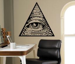 All Seeing Eye Pyramid Wall Vinyl Decal Illuminati Sigh Sticker Decor Living Room Murals Housewares 9(Isn - thumbnail 1
