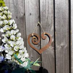 Love Heart Curly & Caligraphy Shape Pet Memorial Horse Rusty Rustic Art Wall Hanging Present Gift Idea - thumbnail 3