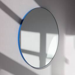 Orbis??? Round Minimalist Mirror With Blue Frame, Customisable - thumbnail 2