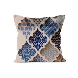 Summer Sea-Themed Cushion Cover, Blue White Nautical Decor, Compass Design Pillow Case, Beach Style Home Accessory, Trendy Living Room Decor - thumbnail 4