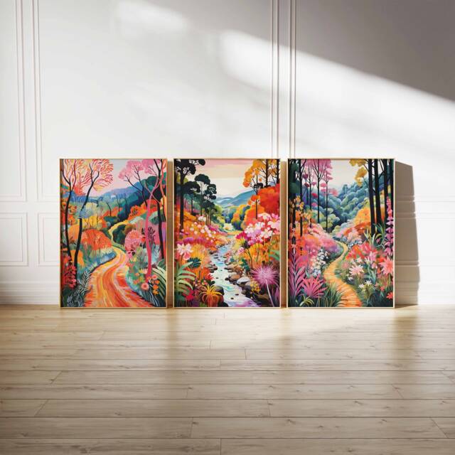 Set Of 3 Yarra Ranges National Park Posters, Melbourne Prints, Australia Travel Art, Floral Wall Tropical Decor - image 1