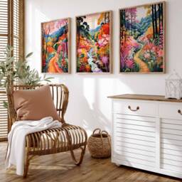 Set Of 3 Yarra Ranges National Park Posters, Melbourne Prints, Australia Travel Art, Floral Wall Tropical Decor - thumbnail 4