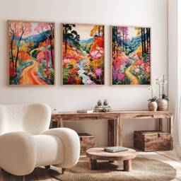 Set Of 3 Yarra Ranges National Park Posters, Melbourne Prints, Australia Travel Art, Floral Wall Tropical Decor - thumbnail 3