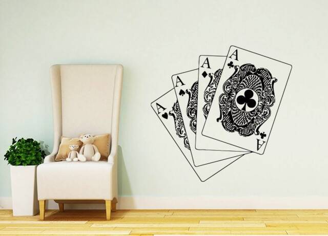Cards Wall Decals Poker Decal Casino Vinyl Stickers Home Decor Bedroom Art Na313 - image 1