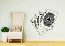 Cards Wall Decals Poker Decal Casino Vinyl Stickers Home Decor Bedroom Art Na313 - thumbnail 1
