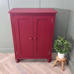 Hand-Painted Shaker Storage Cupboard, Solid Wood Shoe Cabinet, 800mm Wide, Adjustable Shelves - thumbnail 2