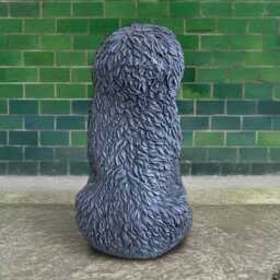 Concrete English Dog Statue Outdoor Figurine Cement Shaggy Decoration Dog Lover Gift Handmade Art Garden Sculpture - thumbnail 4