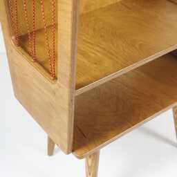 Handmade Mid-Century Modern Plywood Record Player Unit With Vinyl Storage, Turntable Stand - thumbnail 3