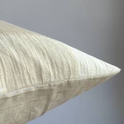 Vintage Hmong Hemp Pillow Neutral Striped Lumbar Throw - thumbnail 4