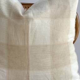 Vintage Hmong Hemp Pillow Neutral Striped Lumbar Throw - thumbnail 2