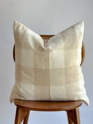 Vintage Hmong Hemp Pillow Neutral Striped Lumbar Throw - thumbnail 1