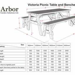Round Wooden Picnic Table With Benches - Victoria Outdoor Garden Dining Set Heavy Duty Timber Patio Furniture Size & Colour Options - thumbnail 2