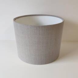 Feather Grey Linen Lampshade With White Lining, Textured Large Plain Ceiling Lightshade - thumbnail 3