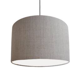 Feather Grey Linen Lampshade With White Lining, Textured Large Plain Ceiling Lightshade - thumbnail 2