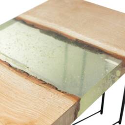 Resin Table, Dining Coffee River Wood Furniture, Industrial Rectangle End Table - thumbnail 4