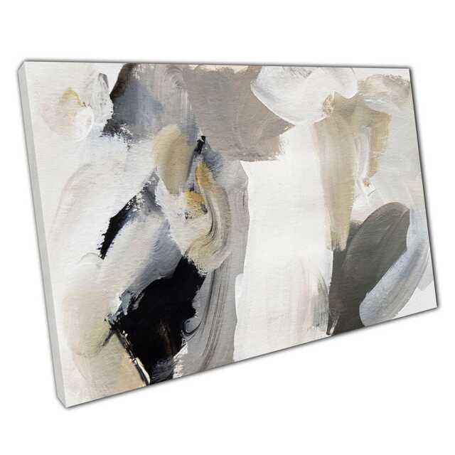 Monochrome Brushstroke Canvas Art Modern Minimalist Wall Decor For Home Office - image 1