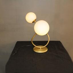 Double Globe Table Pendent Lighting - Brass Gold Lamp Modern Vanity Light Fixture Romeo #9 Model Ranor Design - thumbnail 2